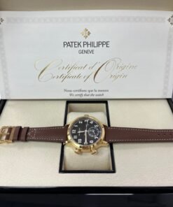 Alternative view of Patek Philippe Travel Time 37mm Rose Gold/ Brown Sunburst Dial (Ref# 7234R-001)
