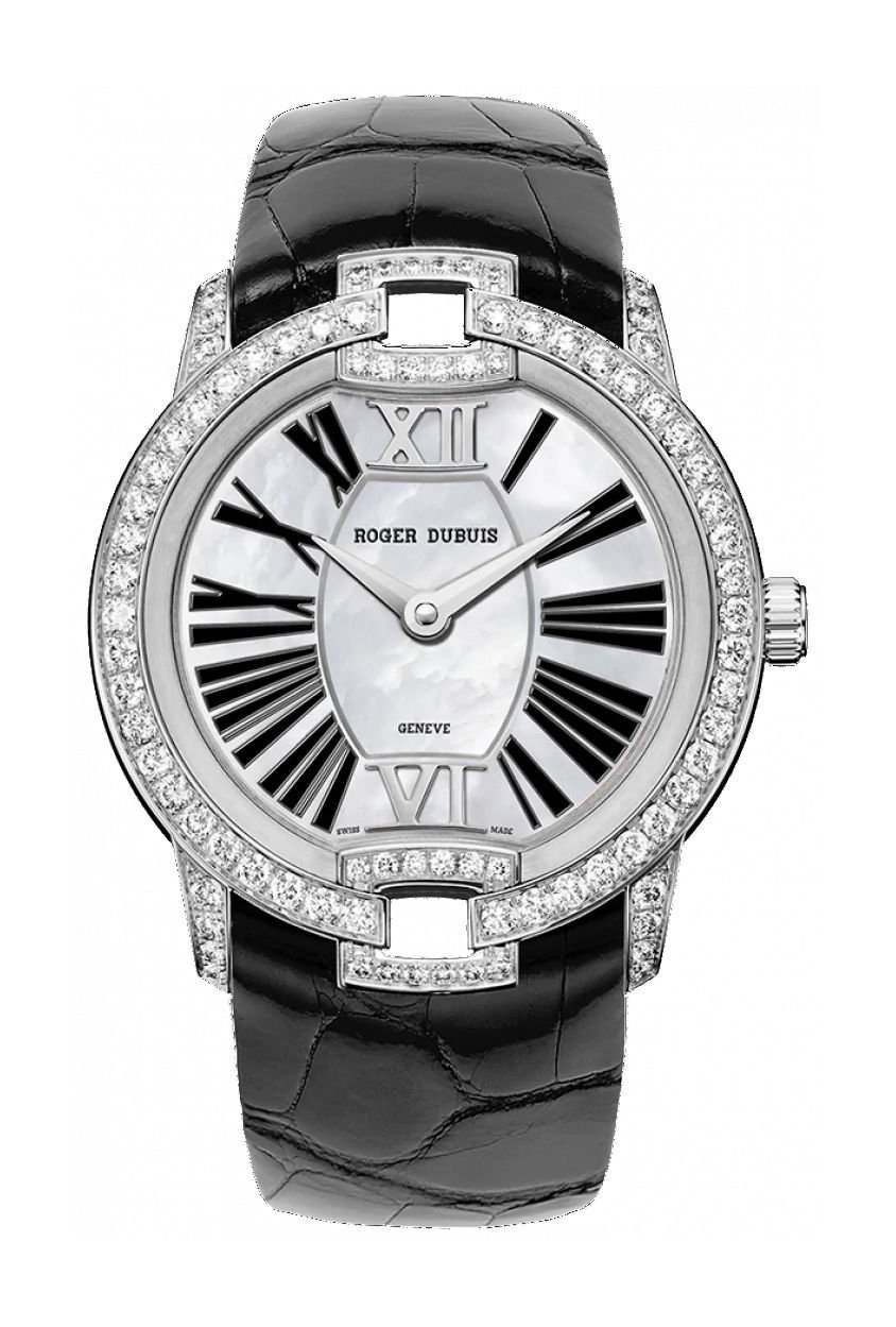 Velvet White Gold -Black Alligator Strap
