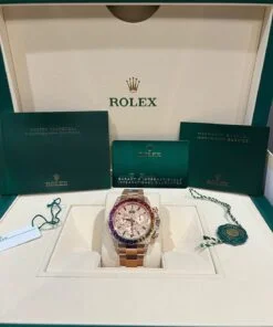 Alternative view of Rolex Cosmograph Everose Daytona Factory Diamond Rainbow Edition Ref# 116595RBOW)