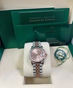 Alternative view of Rolex Datejust 31 Steel and Rose Gold Jubilee Bracelet / Index Pink Dial 278271