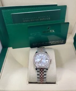 Alternative view of Rolex Datejust 31mm Mother Of Pearl Dial Rose Gold / Steel Reference #278381RBR