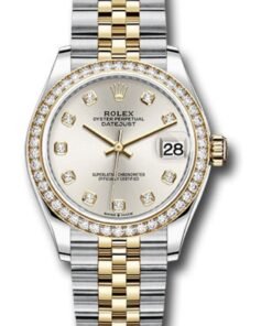 Rolex Datejust 31mm Stainless Steel and Yellow Gold Silver Diamond Dial Jubilee 278383RBR