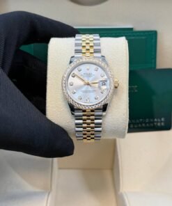 Alternative view of Rolex Datejust 31mm Stainless Steel and Yellow Gold Silver Diamond Dial Jubilee 278383RBR