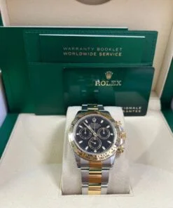 Alternative view of Rolex Daytona 40mm Yellow Rolesor Cosmograph - Black Index Dial (Ref# 116503)