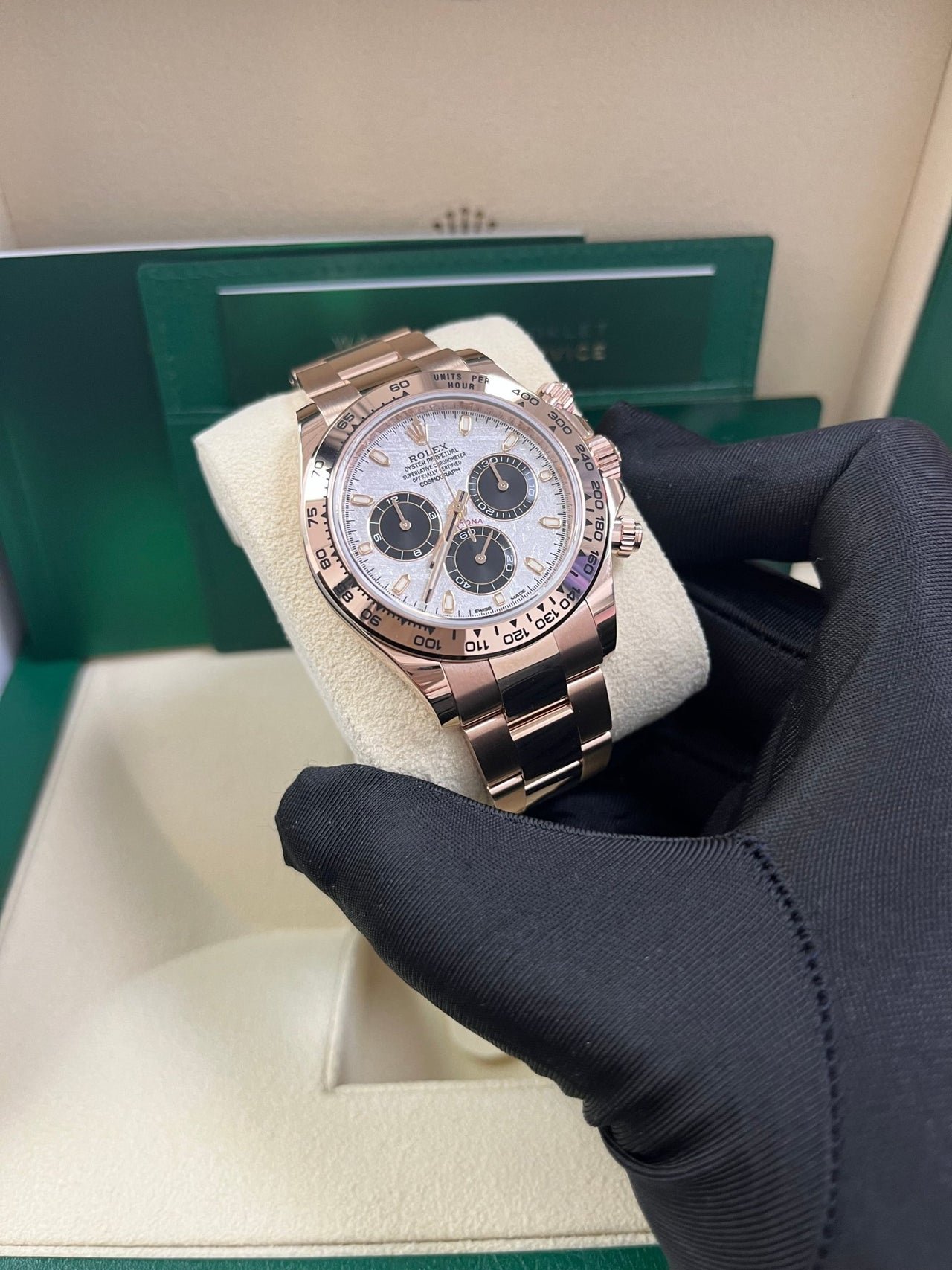 Rolex Daytona Rose Gold Cosmograph Daytona 40 Watch - Meteorite and Black Dial-Oyster Bracelet 116505 - Image 10