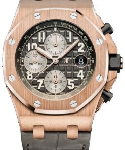 Royal Oak Offshore Chronograph/ Rose Gold Crocodile Skin Bracelet (Ref#26470OR.OO.A125CR.01)