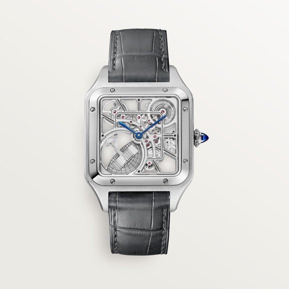 SANTOS-DUMONT SKELETON WATCH EQUIPPED WITH A MICRO-ROTOR